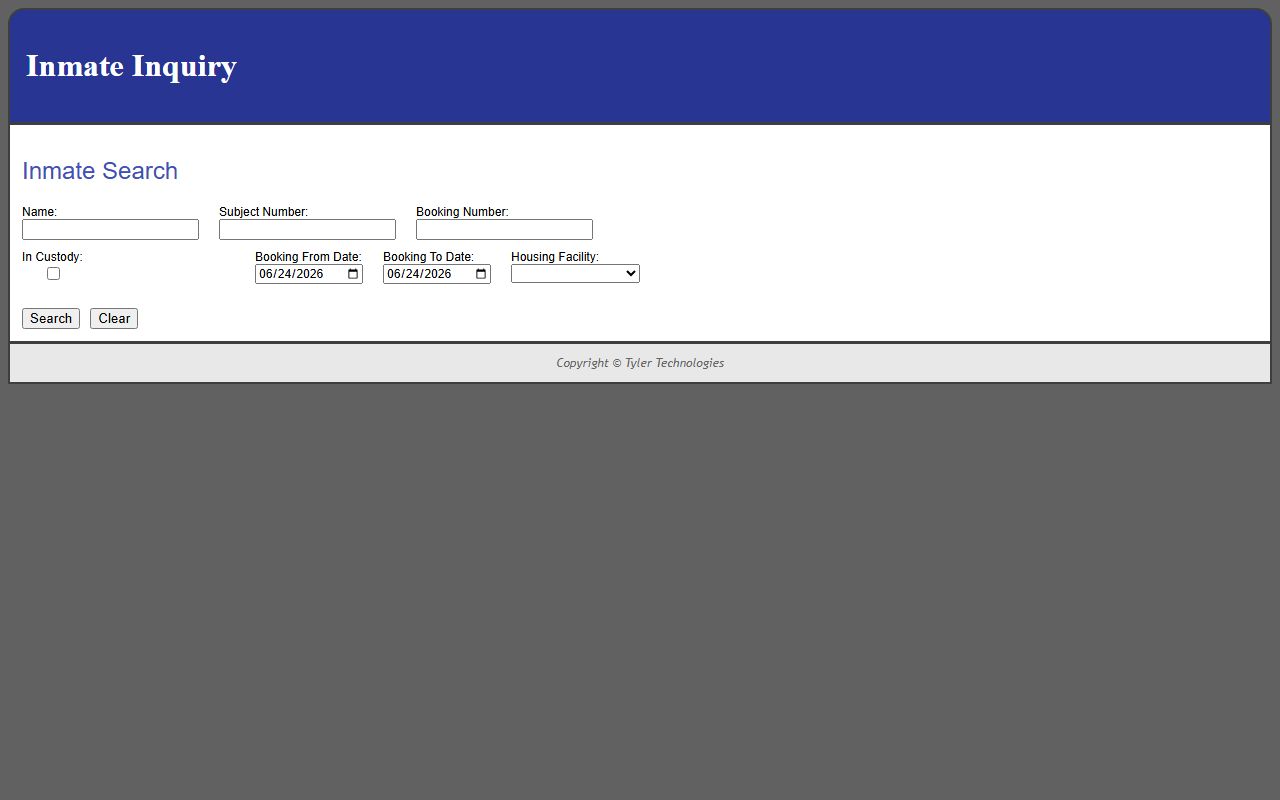 Lorain County jail roster search fields for inmate lookup