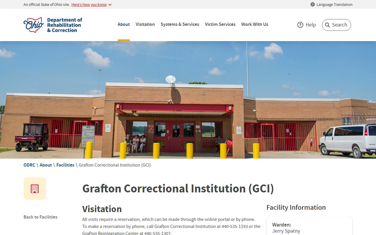 ODRC Grafton Correctional Institution facility page